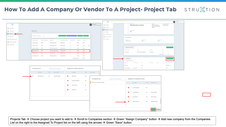 How To Add A Company Or Vendor To A Project