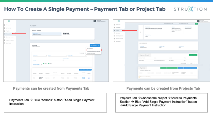 How To Create A Single Payment