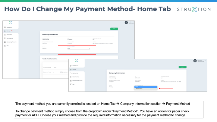 How To Change Company Payment Method